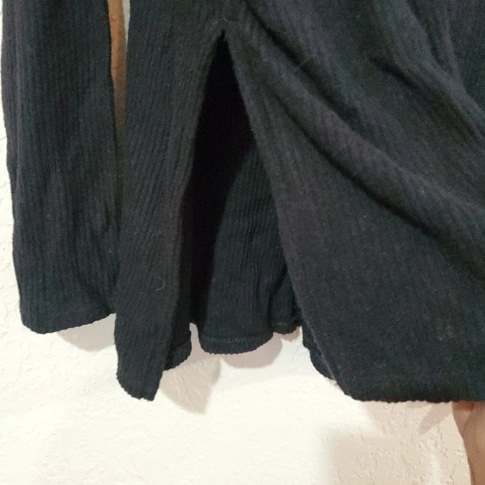 Status by Chenault Sweater Womens Small Ribbed Cowl Neck Black Oversized Soft